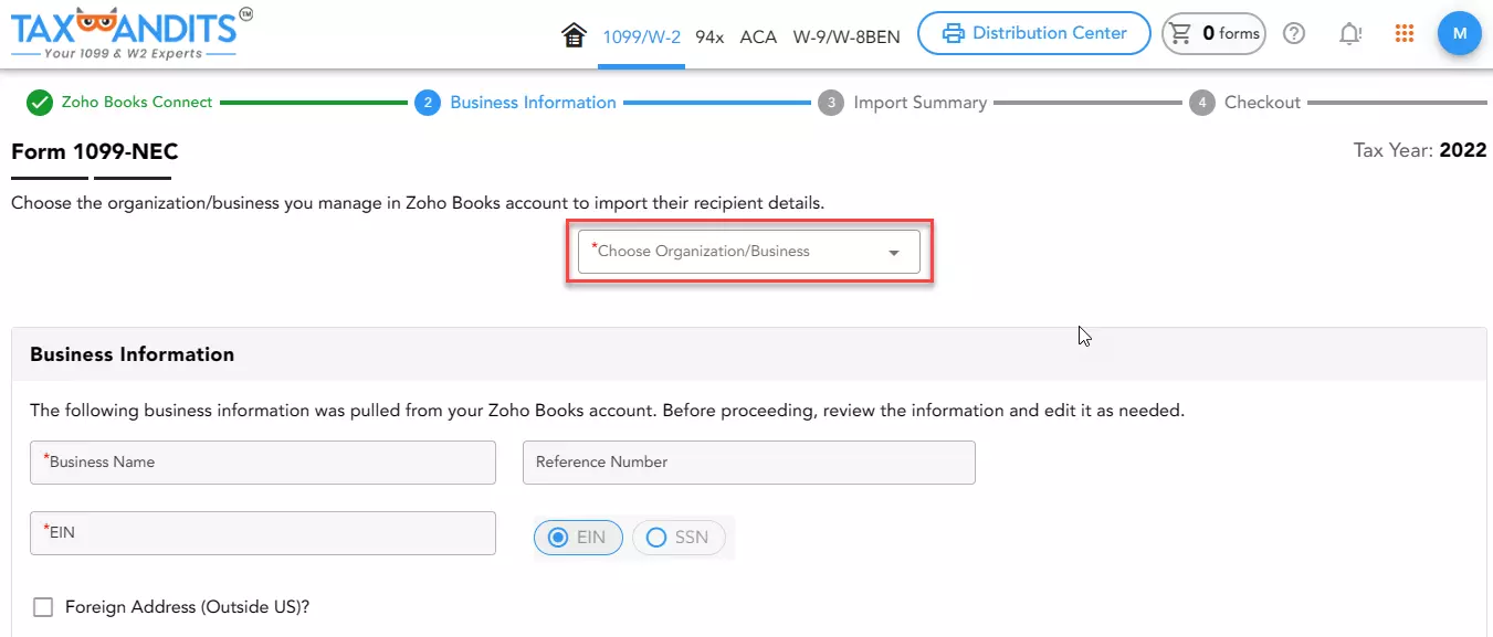 Connect to ZB and select your company